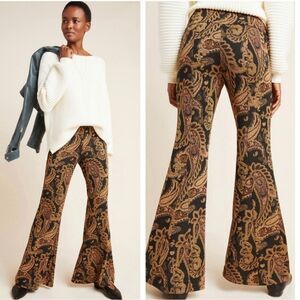 NWT Anthropologie Viviana Jacquard Flared Forest Fairy Whimsigoth Pants Size 6